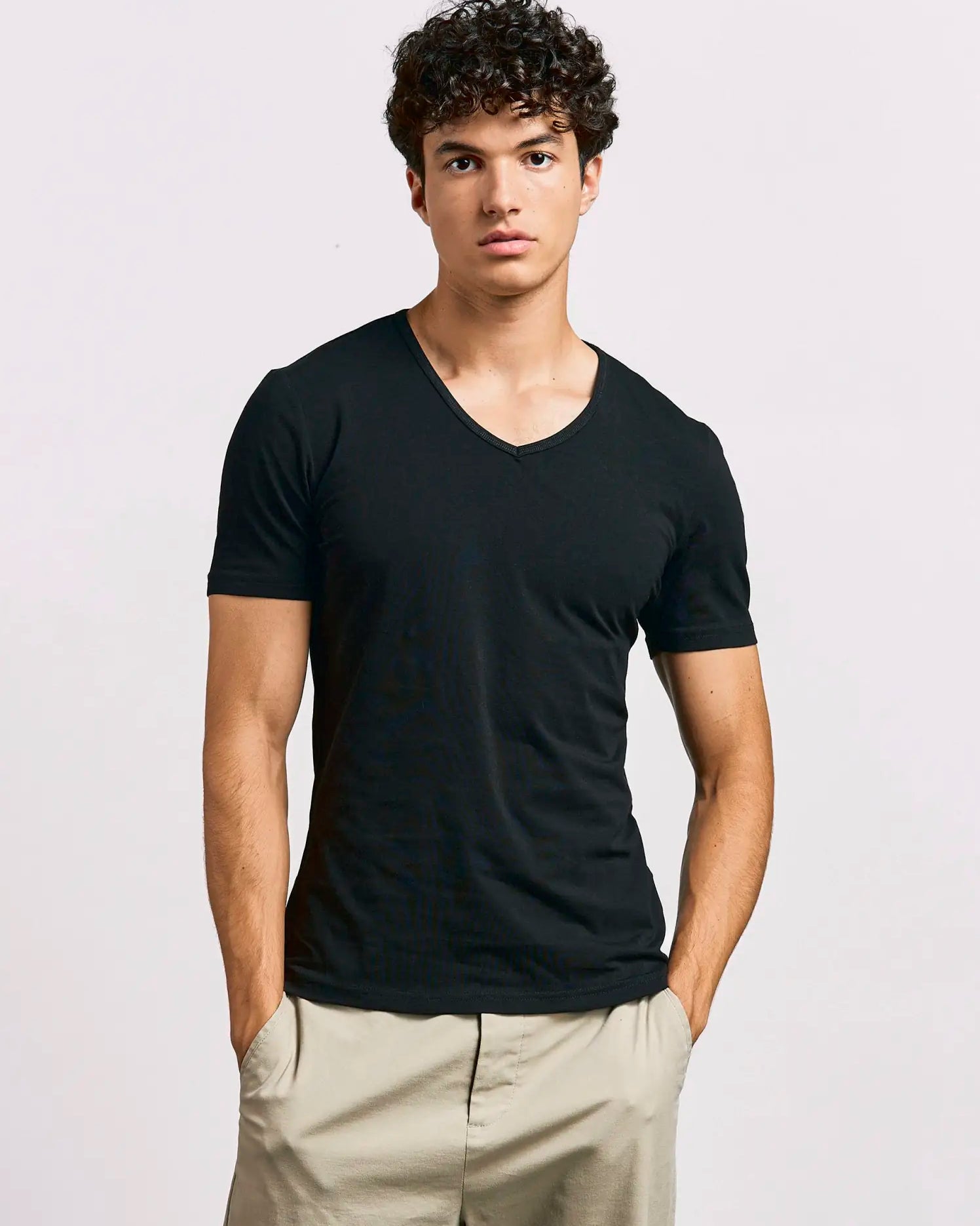 all-groups Men's Slim Fit V Neck T