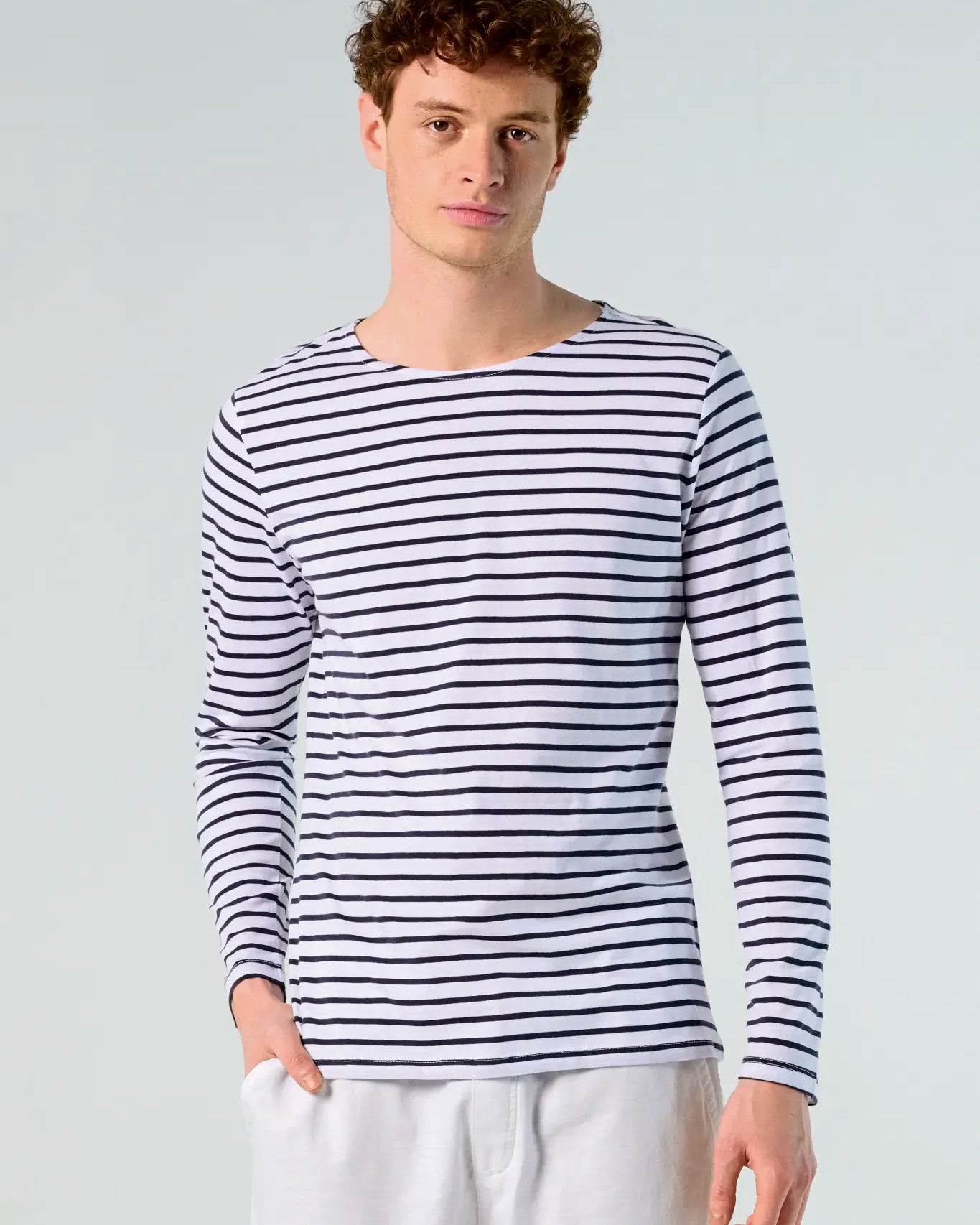 all-groups Men's Long Sleeve Striped T-Shirt Marine