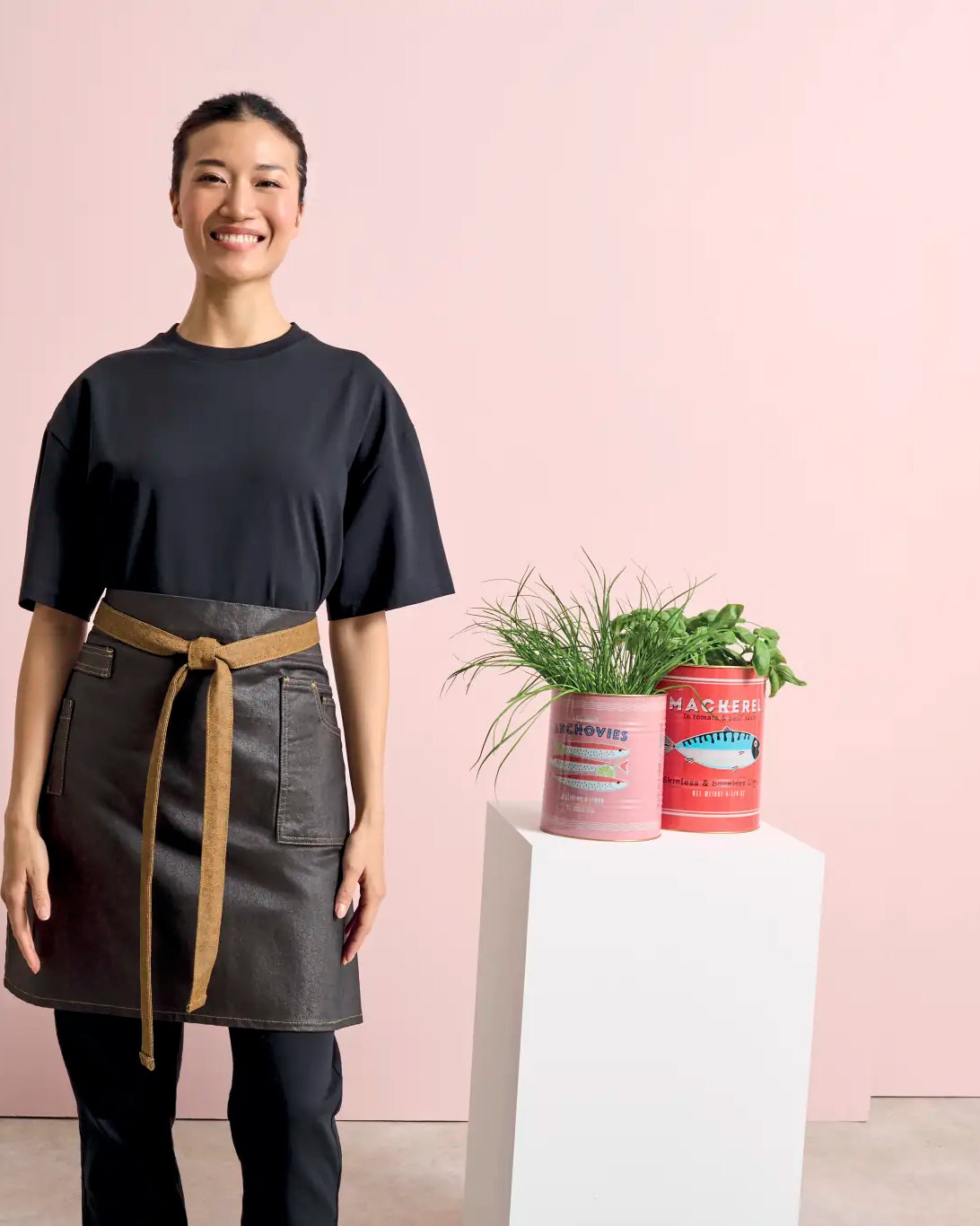 all-groups Division Waxed Look Denim Waist Apron